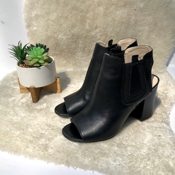 Cole Haan | Black W06974 Basel Open Toe Block Heel - Picture 3 of 11